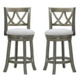 thumbnail image 1 of Home Square 25" Upholstered Rubber Wood Swivel Stool in Antique Gray - Set of 2, 1 of 2