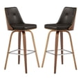 thumbnail image 1 of Home Square 26" Counter Stool in Brown Faux Leather and Walnut Wood - Set of 2, 1 of 9