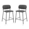thumbnail image 1 of Home Square 26 Inch Metal Counter Height Barstool in Black and Gray - Set of 2, 1 of 7
