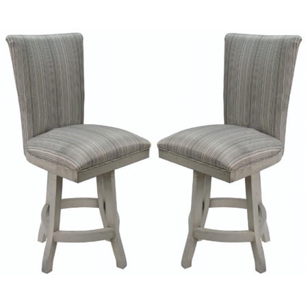 Home Square 26" Swivel Wood Counter Stool without Arms in Natural Fun - Set of 2