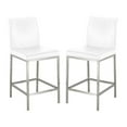 thumbnail image 1 of Home Square 26" Transitional Faux Leather Counter Stool in White - Set of 2, 1 of 3