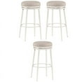 thumbnail image 1 of Home Square 26" Upholstered Swivel Counter Stool in Off White - Set of 3, 1 of 3