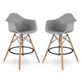 thumbnail image 1 of Home Square 28" Plastic Counter Stool with Arms in Gray - Set of 2, 1 of 6