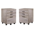 thumbnail image 1 of Home Square 3 Drawer Vertical Mobile Filing Cabinet Set in Taupe Gray (Set of 2), 1 of 4