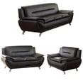 thumbnail image 1 of Home Square 3-Pcs Modern Faux Leather Living Room Furniture Set, Black, 1 of 7