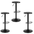 thumbnail image 1 of Home Square 3 Piece Backless Madrid Adjustable Swivel Bar Stool Set in Black, 1 of 6