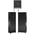 thumbnail image 1 of Home Square 3-Piece Entryway Set with Storage Cabinet with Drawer and Tall Asymmetrical Storage Cabinet and 2 Door Wall Cabinet with Hanging Rod in Black, 1 of 1