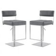 thumbnail image 1 of Home Square 3 Piece Faux Leather Swivel Adjustable Bar Stool Set in Dark Gray, 1 of 9