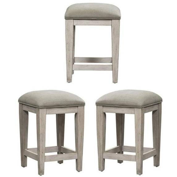 Home Square 3-Piece Furniture Heartland Upholstered Console Stool Set