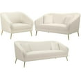 thumbnail image 1 of Home Square 3-Piece Furniture Set with Cream Velvet Chair Loveseat and Sofa, 1 of 10