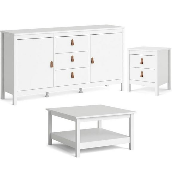 Home Square 3 Piece Furniture Set with Nightstand Sideboard & Coffee Table