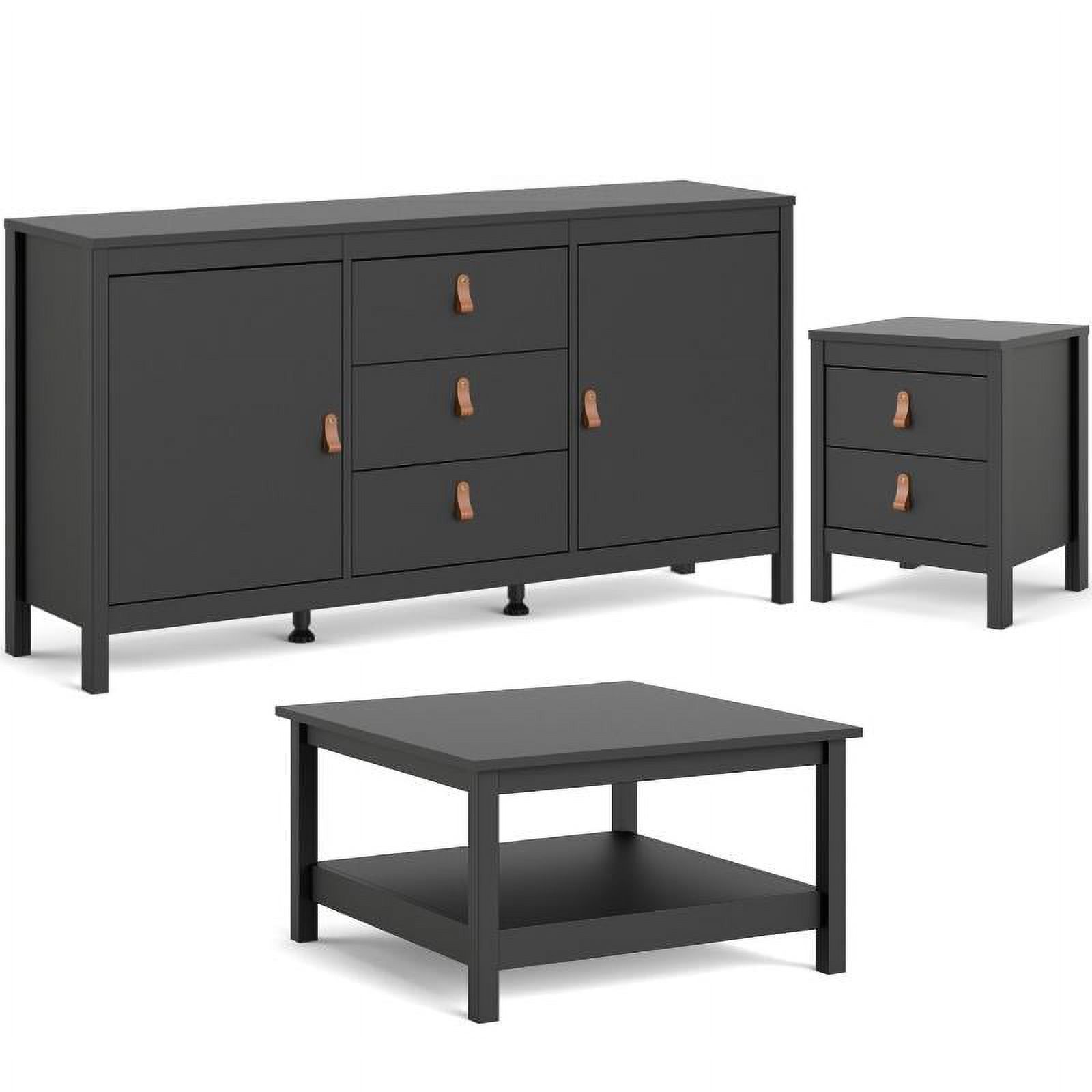 Home Square 3 Piece Furniture Set with Nightstand Sideboard and Coffee Table