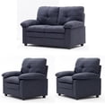 thumbnail image 1 of Home Square 3 Piece Hardwood Padded Arms Living Room Set Gray, 1 of 3