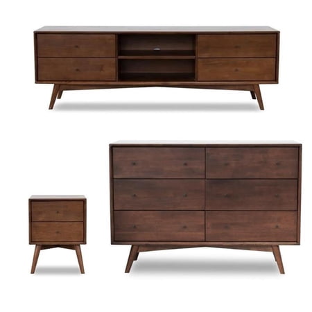 Home Square 3 Piece Living Room Set with TV Stand End Table and Dresser