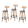 thumbnail image 1 of Home Square 3 Piece Mango Wood and Metal Bar Stool Set in Beige, 1 of 11