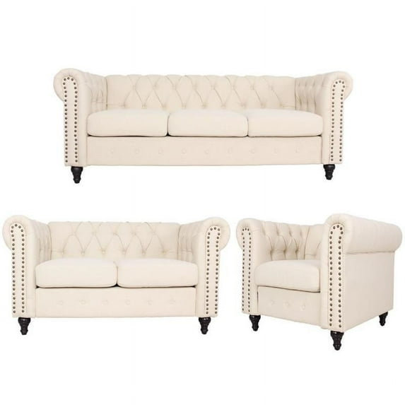 Home Square 3 Piece Set Living Room Set with Sofa Loveseat and Accent Chair