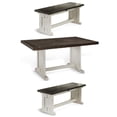 thumbnail image 1 of Home Square 3-Piece Set with 1 Table & 2 Benchs in Off White Dark Brown, 1 of 7