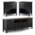 thumbnail image 1 of Home Square 3-Piece Set with 2 24" Bedside Nightstand Tables 72" TV Media Stand, 1 of 20