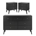 thumbnail image 1 of Home Square 3-Piece Set with 2 Modern 2-Drawer Nightstands & 7-Drawer Dresser, 1 of 15