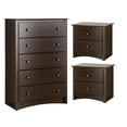 thumbnail image 1 of Home Square 3-Piece Set with 2 Night Tables and 5 Drawer Chest in Espresso, 1 of 8