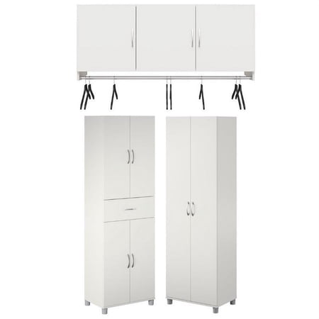 Home Square 3-Piece Set with 24" Utility Storage Cabinet 3-Door Wall Cabinet