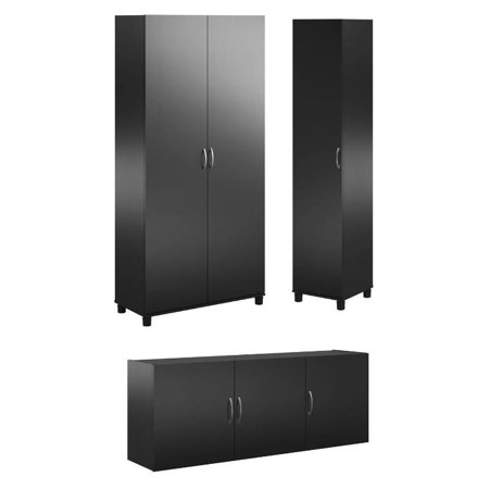 Home Square 3-Piece Set with 36" 16" Utility Storage Cabinet 54" Wall Cabinet