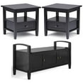 thumbnail image 1 of Home Square 3-Piece Set with 44" Entryway Bench & 2 20" End Side Tables in Black, 1 of 16