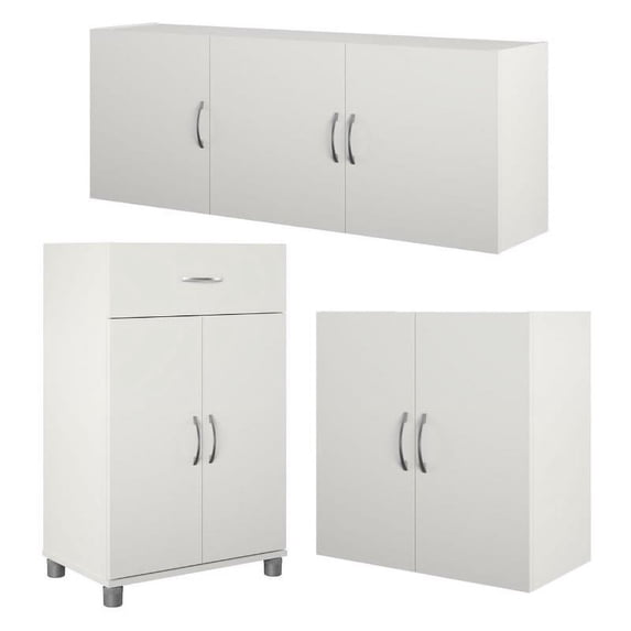 Home Square 3-Piece Set with 54" 24" Wall Cabinet & 24" 2 Door Storage Cabinet