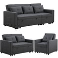 thumbnail image 1 of Home Square 3 Piece Set with Convertible Sofa Loveseat and Chair in Dark Gray, 1 of 22