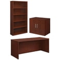thumbnail image 1 of Home Square 3-Piece Set with Desk Shell Storage Cabinet with Doors & Bookcase, 1 of 11