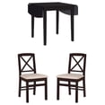 thumbnail image 1 of Home Square 3-Piece Set with Dining Table and Two Dining Chairs in Black, 1 of 21