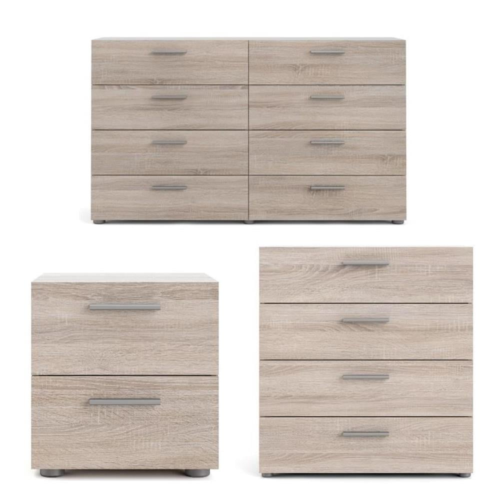 Truffle Freestanding 3-Piece Dresser, Chest, and Nightstand Set