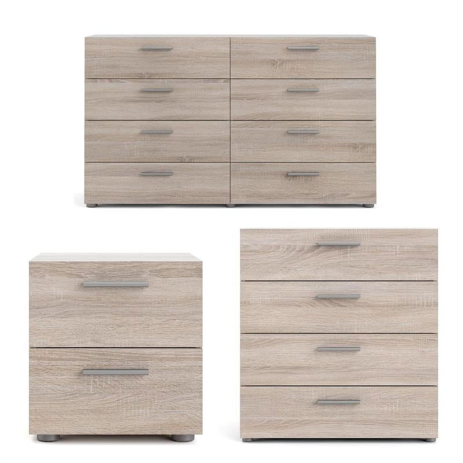 Truffle Freestanding 3-Piece Dresser, Chest, and Nightstand Set