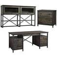 thumbnail image 1 of Home Square 3-Piece Set with Executive Desk Large Hutch & Lateral File, 1 of 30