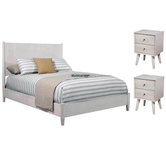 Home Square 3-Piece Set with Flynn Queen Panel Bed & 2 Nightstands