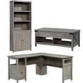 thumbnail image 1 of Home Square 3 Piece Set with L Shaped Writing Desk 3-Shelf Bookcase Coffee Table, 1 of 27