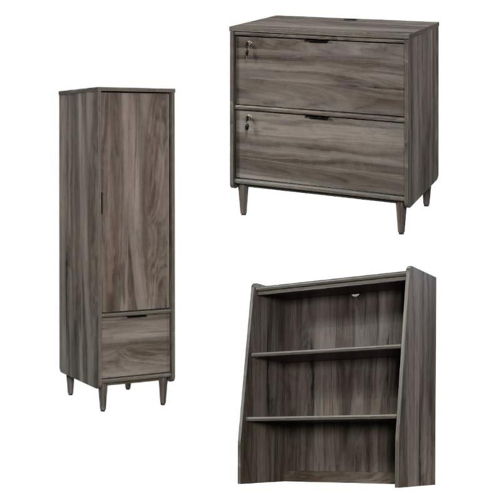 Home Square 3Piece Set with Lateral File Hutch & Narrow