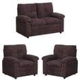 thumbnail image 1 of Home Square 3-Piece Set with Linen Loveseat and 2 Chairs in Brown, 1 of 17