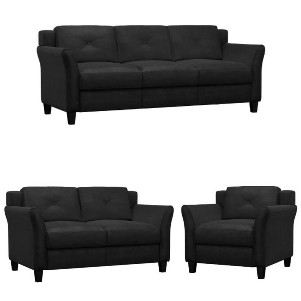 Home Square 3-Piece Living Room Furniture Set with Microfiber Chair ...
