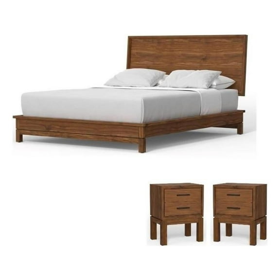 Home Square 3-Piece Set with Nova California King Platform Bed & 2 Nightstands