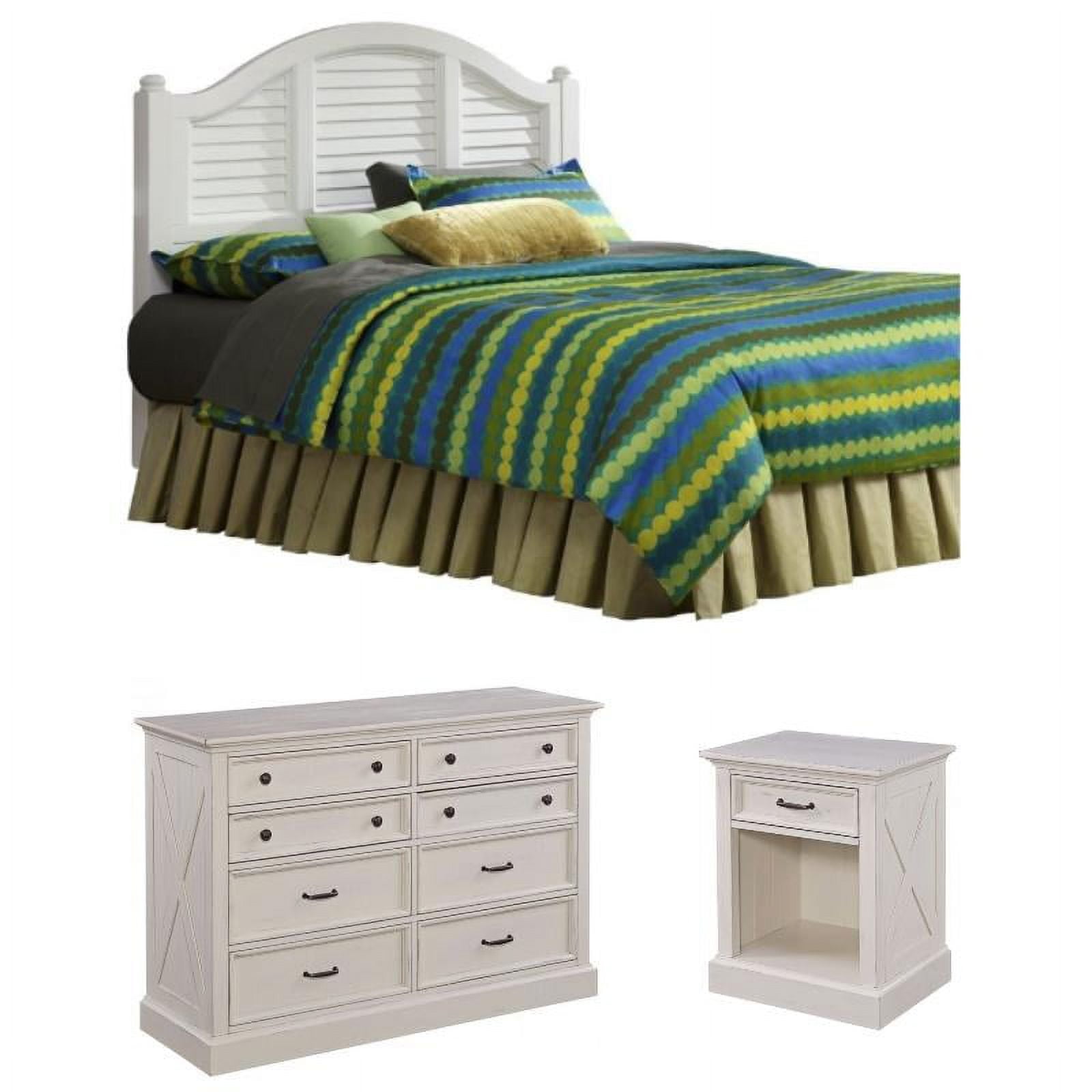 Home Square 3Piece Set with Queen Headboard and Nightstand & Dresser