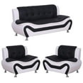 thumbnail image 1 of Home Square 3-Piece Set with Sofa and 2 Club Chairs in Black & White, 1 of 11