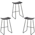 thumbnail image 1 of Home Square 3 Piece Solid Wood Bar Stool Set with Metal Base in Black, 1 of 9