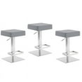 thumbnail image 1 of Home Square 3 Piece Swivel Backless Faux Leather Bar Stool Set in Gray, 1 of 8