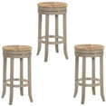 thumbnail image 1 of Home Square 3 Piece Swivel Rush Seat Bar Stool Set in Weathered Gray, 1 of 5