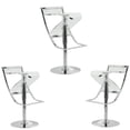 thumbnail image 1 of Home Square 3 Piece Transparent Acrylic Adjustable Counter Stool Set in Clear, 1 of 10
