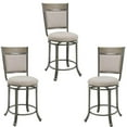 thumbnail image 1 of Home Square 3 Piece Upholstered Counter Stool Set with Metal Base in Pewter, 1 of 10