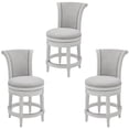 thumbnail image 1 of Home Square 3 Piece Upholstered Swivel Hardwood Counter Stool Set in White, 1 of 5