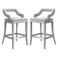 thumbnail image 1 of Home Square 30.7" Transitional Velvet Upholstered Bar Stool in Gray - Set of 2, 1 of 8