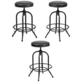 thumbnail image 1 of Home Square 30" Barstool With Swivel Lift Leather Seat In Black - Set of 3, 1 of 5